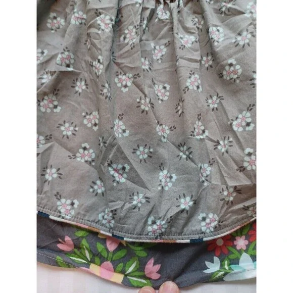 Matilda Jane girls pull-on skirt 6 polka dot floral tiers pockets mixed fabric - Picture 4 of 7
